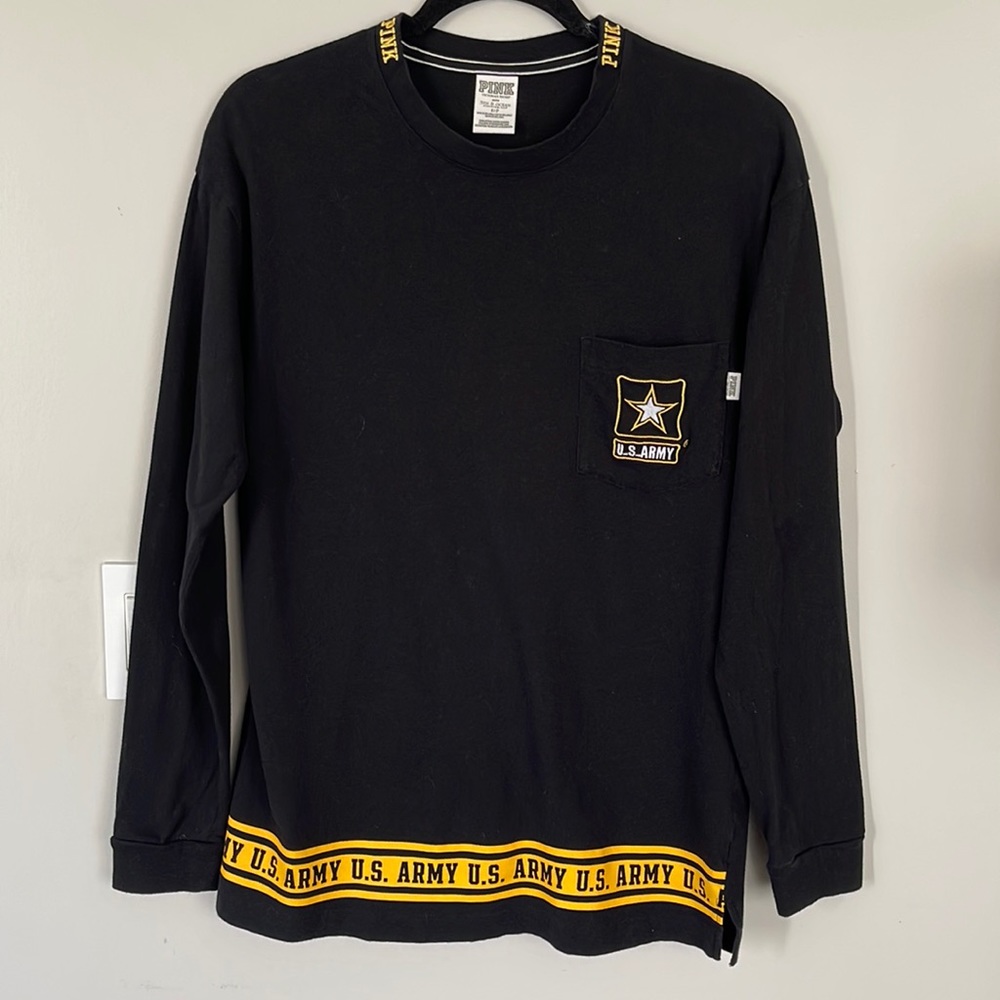 Victoria’s Secret PINK US Army Black Crewneck Long-sleeve Size S